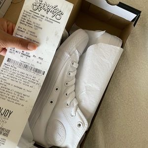 BRAND NEW. NEVER WORN. All white high top converse